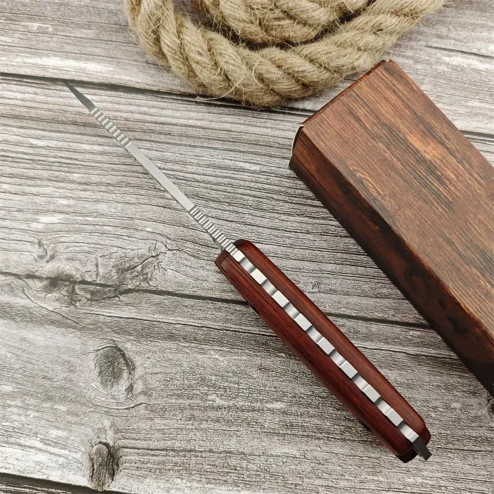 Fixed Blade Knife High Hardness S30V Steel Portable Tactical Knife Wooden Handle Durable Outdoor Hiking EDC Tool