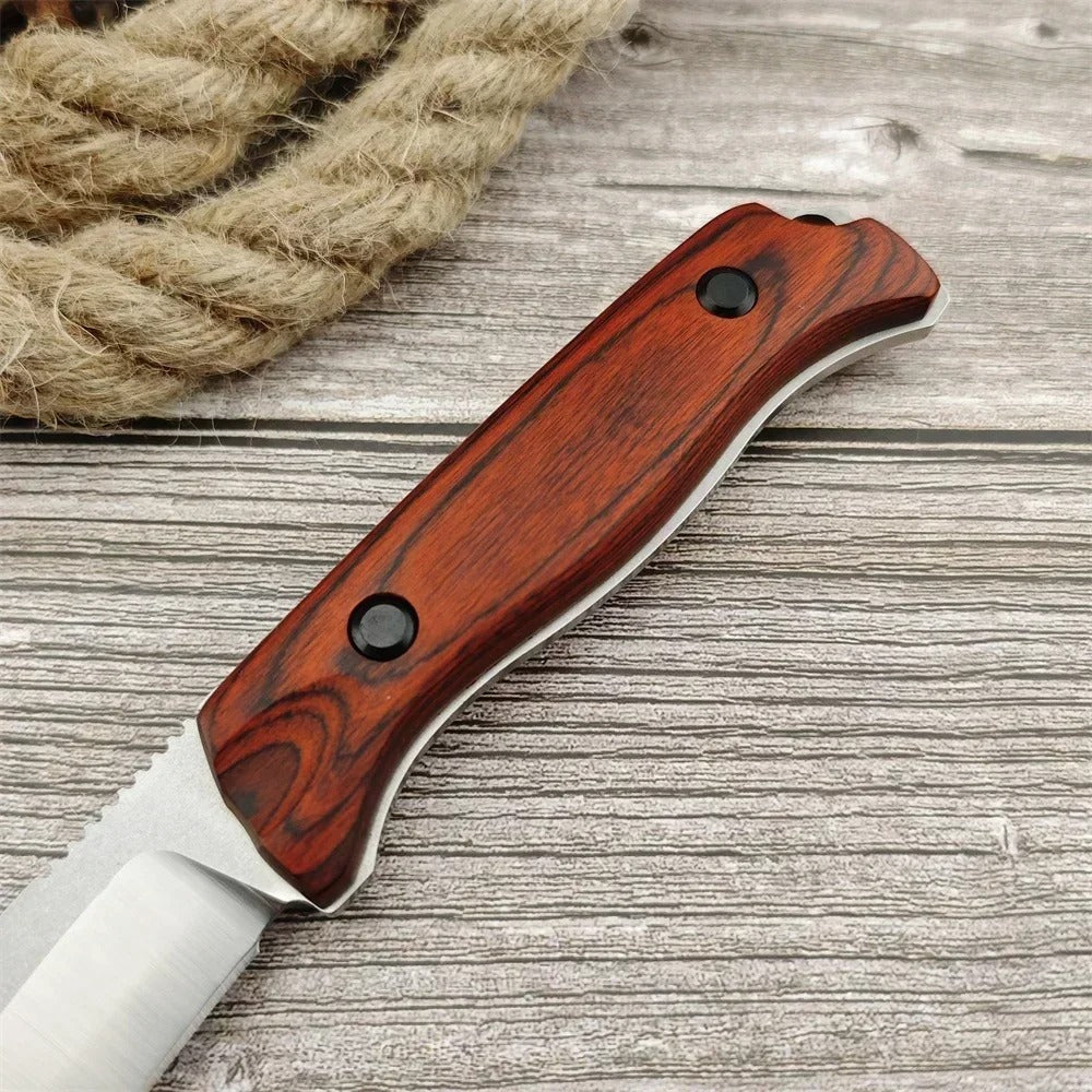Fixed Blade Knife High Hardness S30V Steel Portable Tactical Knife Wooden Handle Durable Outdoor Hiking EDC Tool