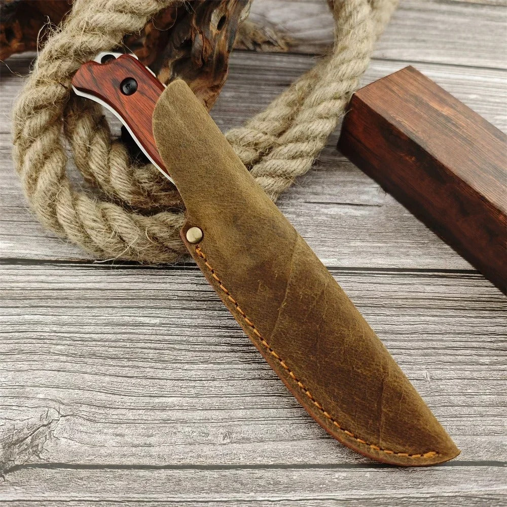 Fixed Blade Knife High Hardness S30V Steel Portable Tactical Knife Wooden Handle Durable Outdoor Hiking EDC Tool