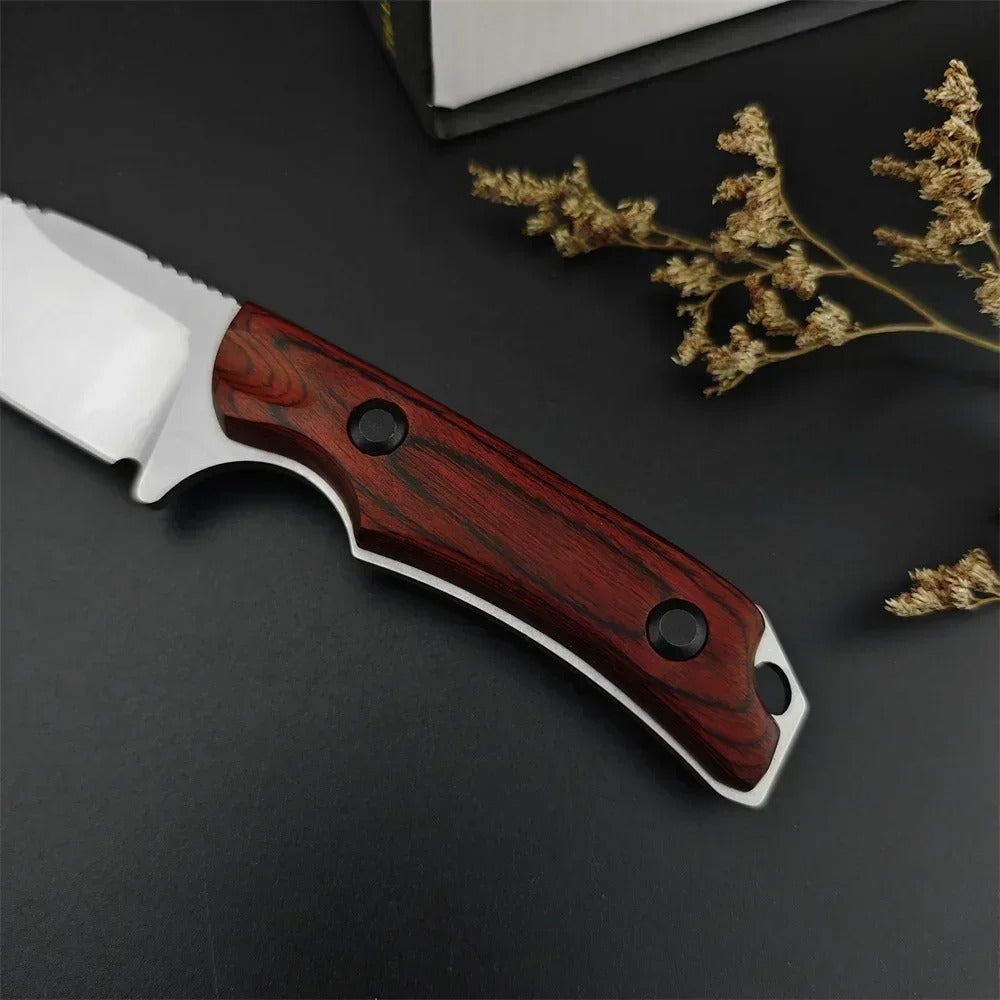High Hardness S30V Steel Portable Tactical Knife Wooden Handle Durable Outdoor Hiking EDC Tool Fixed Blade Knife