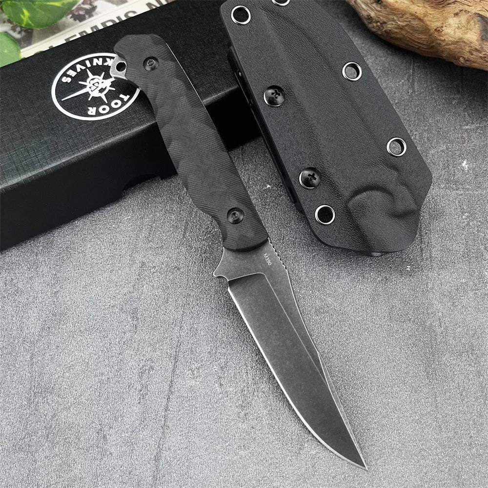 Tactical Straight Knife 3.26” 9Cr13Mov Fixed Blade Military Knife Black Handle with Sheath Wilderness Hunting Survival