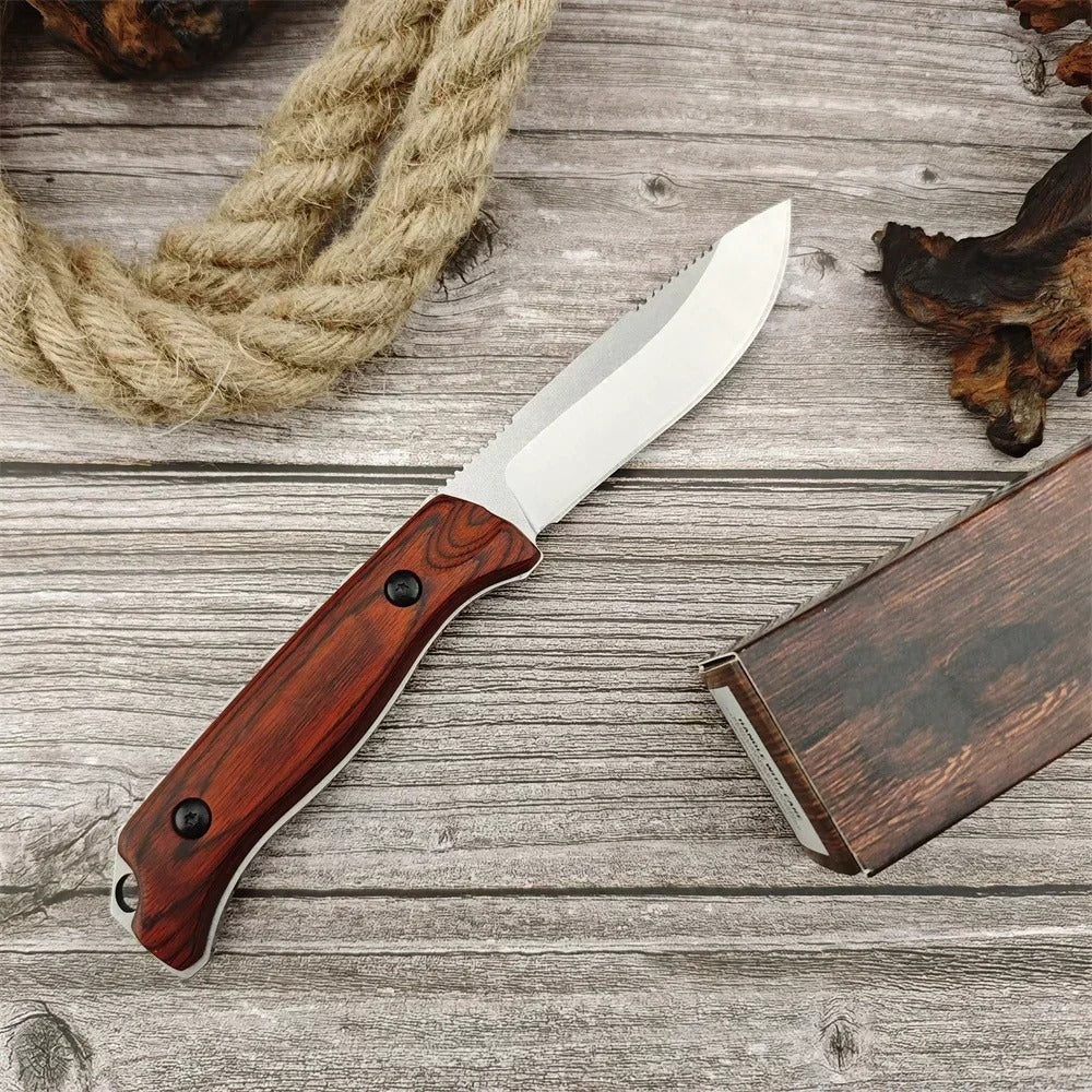 Fixed Blade Knife High Hardness S30V Steel Portable Tactical Knife Wooden Handle Durable Outdoor Hiking EDC Tool