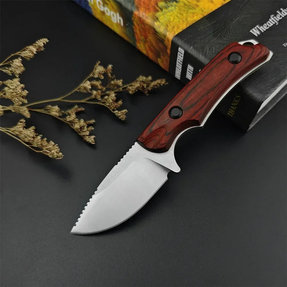 High Hardness S30V Steel Portable Tactical Knife Wooden Handle Durable Outdoor Hiking EDC Tool Fixed Blade Knife