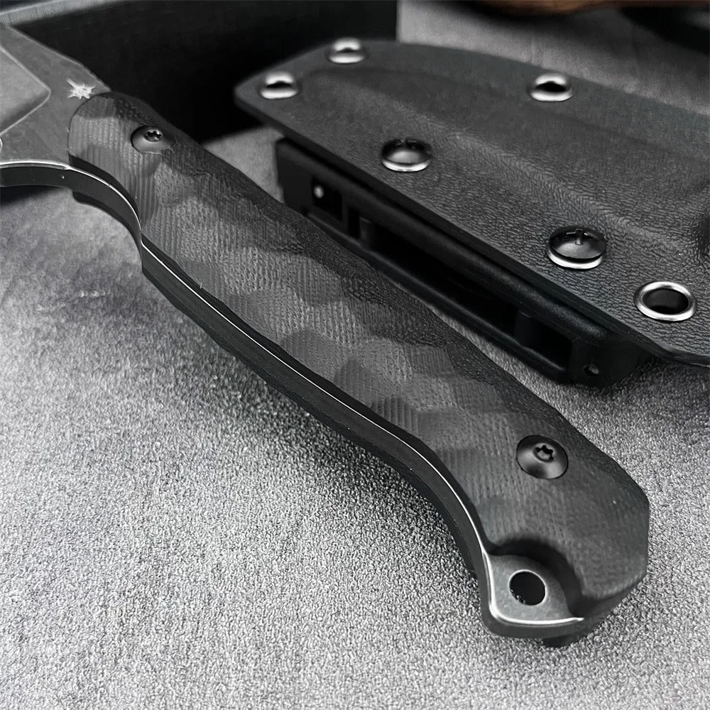 Tactical Straight Knife 3.26” 9Cr13Mov Fixed Blade Military Knife Black Handle with Sheath Wilderness Hunting Survival