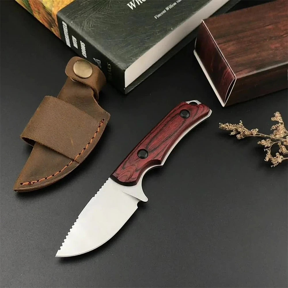 2.79" CPM-S30V Fixed Blade Knife with Leather Case EDC Outdoor Camping Survival Essential Tools