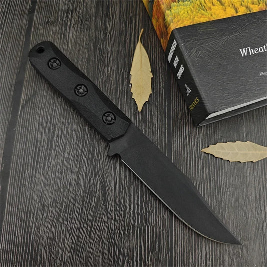 Straight Blade Knife Wilderness Survival Combat Knife 8Cr13Mov Blade Nylon Fiber Handle with Sheath Outdoor Rescue EDC Tool