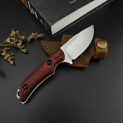 2.79" CPM-S30V Fixed Blade Knife with Leather Case EDC Outdoor Camping Survival Essential Tools