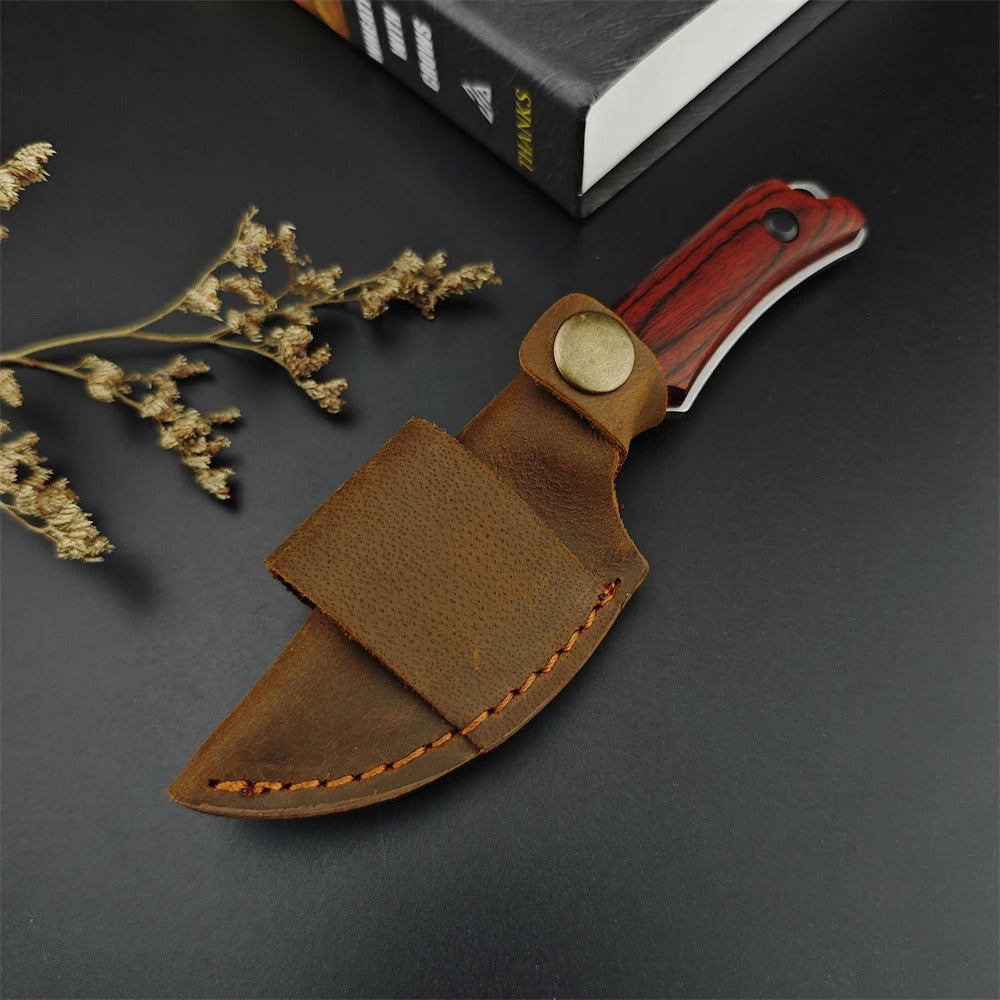 2.79" CPM-S30V Fixed Blade Knife with Leather Case EDC Outdoor Camping Survival Essential Tools