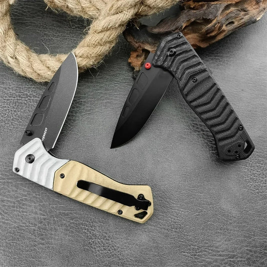 2 Color Portable Outdoor Survival Knife Tactical Folding Knife Sharp D2 Drop Tip Blade G10 Handle EDC Hiking Fishing Tool