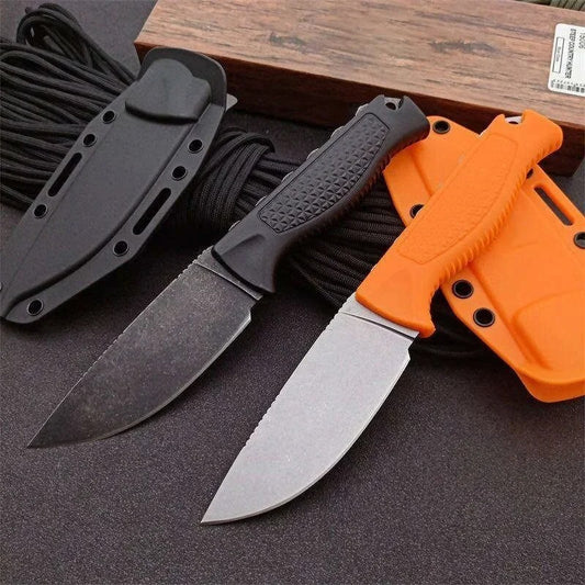 Tactical Outdoor Knife Fixed Blade Santoprene Handle EDC Camping  Military Self-Defense Hunting Knives