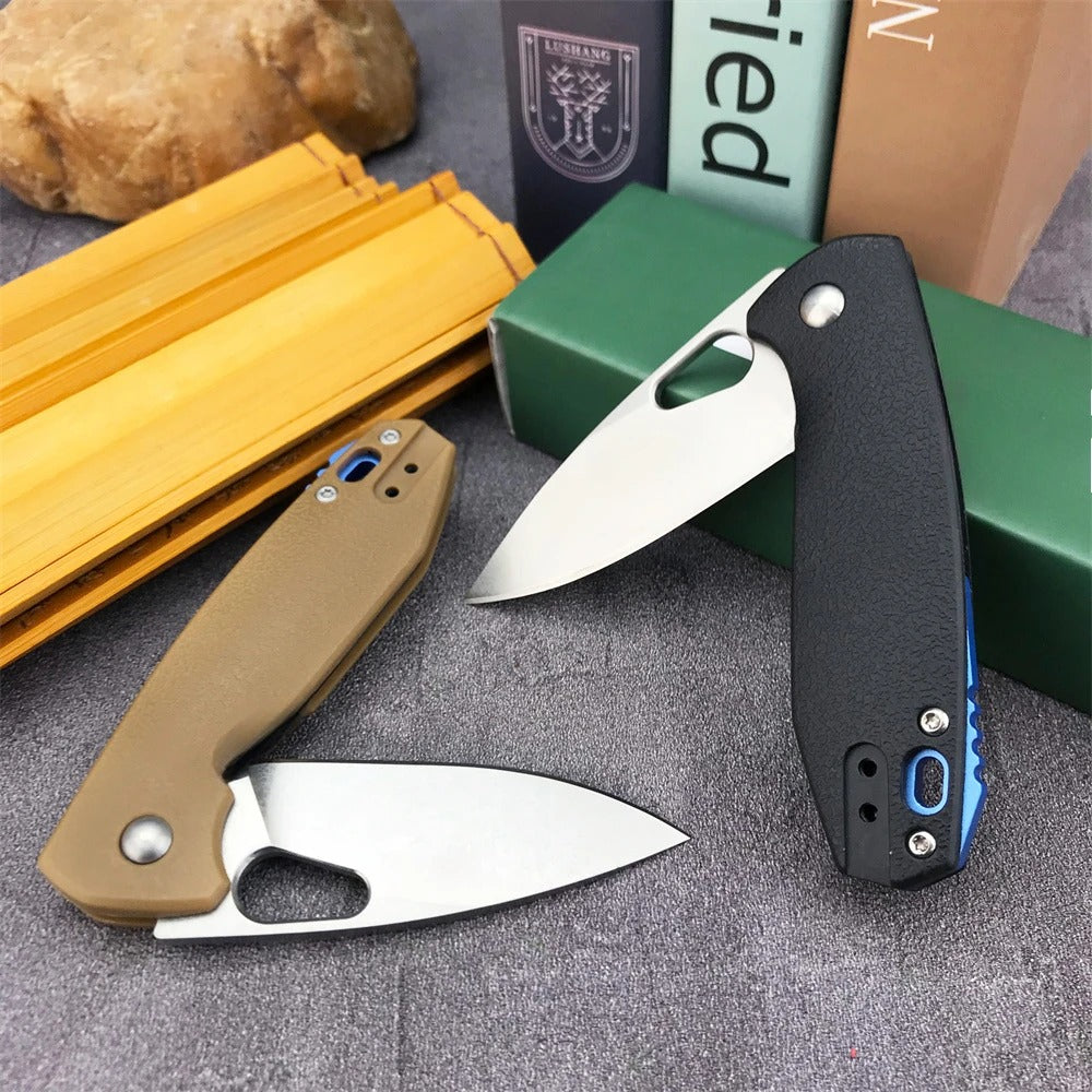 Small Pocket Folding Knife Carrying Knife High Hardness 8Cr13Mov Blade G10 Handle EDC Outdoor Hiking Rescue Practical Tools