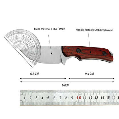 2.79" CPM-S30V Fixed Blade Knife with Leather Case EDC Outdoor Camping Survival Essential Tools