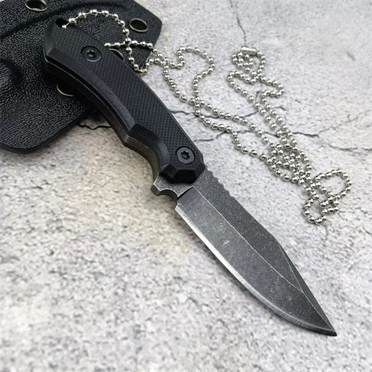 Tactical Small Straight Knife 8Cr13Mov Fixed Blade  Handle and Sheath Outdoor Survival Camping EDC Hunting Utility Tool